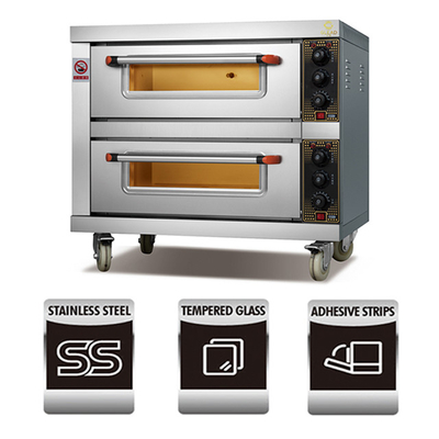 Equipamento de cozimento comercial 110v 3 decks 6 bandejas ao ar livre propano 500 graus forno elétrico a gás