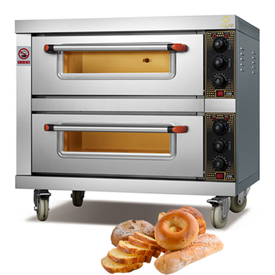 Equipamento de cozimento comercial 110v 3 decks 6 bandejas ao ar livre propano 500 graus forno elétrico a gás