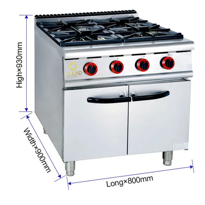 Grelha de gás profissional com forno de baixo ruído válvula de baixa pressão Equipamento de cozinha Ferramentas de cozinha