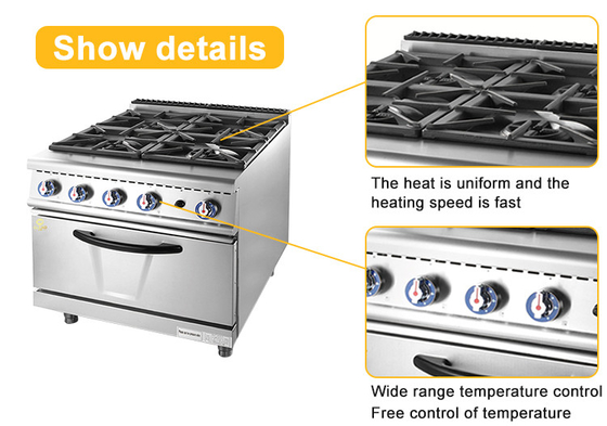 Equipamento de cozinha de aço inoxidável NG/LPG GL-RS-4H com ligação R13/4