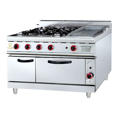 Equipamento de cozinha de restaurante profissional a gás, em aço inoxidável