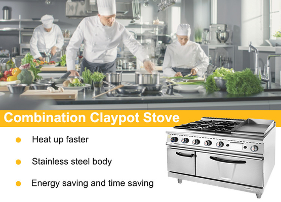 Equipamento de cozinha para restaurantes comerciais a gás Aço inoxidável GL-RS-4G Modelo R13/4 Conexão de gás
