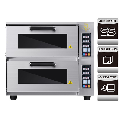 Máquina elétrica de 2 camadas para pizza/pão Produtividade Forno comercial 220-240V 50HZ