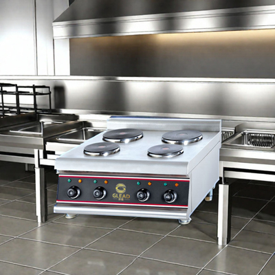 Placas de cozinha quadradas de trabalho pesado Equipamento de gasóleo/eletrônico para restaurantes 0-300.C Intervalo de temperatura