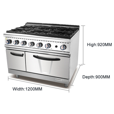 GL-RS-6 Equipamento de cozinha a gás para restaurantes Equipamento de cozinha de aço inoxidável com alimentação a gás natural/gás líquido