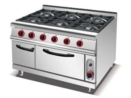 Equipamento de cozinha de aço inoxidável GL-RS-6 NG/LPG 3.95/5.66Kg/h Consumo de gás