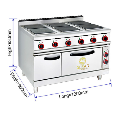 Equipamento de cozinha de restaurante elétrico comercial de aço inoxidável de 29 kW GL-TT-6