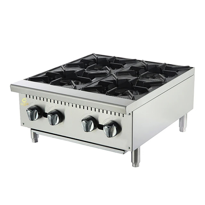 Equipamento de cozinha de gás de aço inoxidável para restaurantes 1,29/1,92Kg/h GLP/GNL Consumo 18 Potência