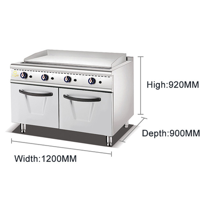 Eficiência Grill de gás de restaurante de aço inoxidável 168kg 1140x610x20 Tamanho da placa