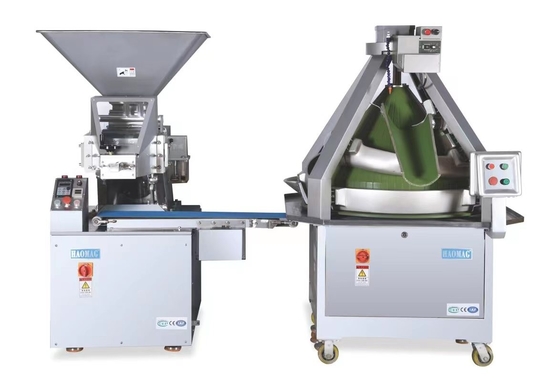 Eficiência Máquina automática de arredondamento de massa de cone 8000pcs/hora com 0,4KW de potência