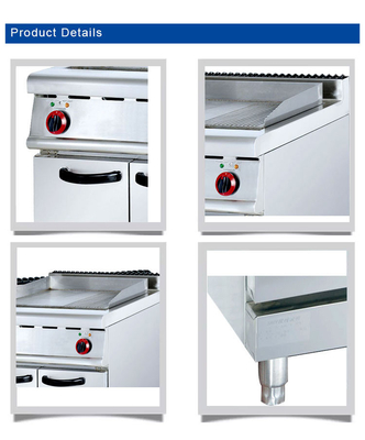 Equipamento de cozinha de cozinha comercial 12.5kw Faixa de potência Grelha elétrica de aço inoxidável pesada