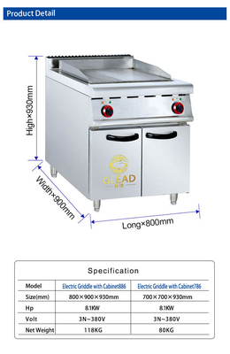 Equipamento de cozinha de fast food de aço inoxidável 800×900×850 70 para cozinha comercial