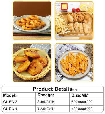 GL-RC-2 Equipamento de cozinha de restaurante com tanque de óleo de 267x365 mm e alimentação por GLP/GNL 31