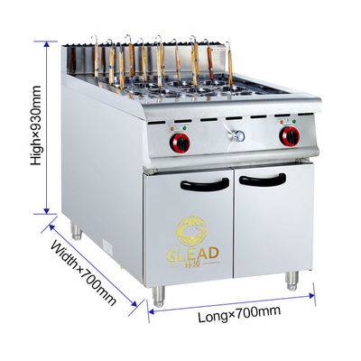 Equipamento de cozinha de aço inoxidável com tanque 340x550x270/30x2L, tamanho e capacidade