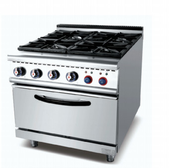 Forno a gás comercial com 4 queimadores para fogão a gás de chão de sopa - faixa de temperatura 100-400 ° F
