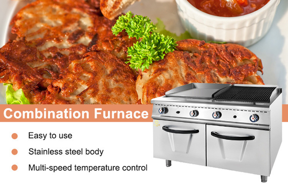 Equipamento de cozinha de cozinha comercial de aço inoxidável e gás com eficiência