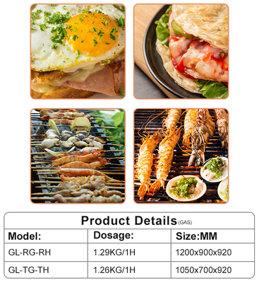 Consumo de gás GLP/GNL 1,29/1,92Kg/h para equipamento de cozinha de restaurante de 180Kg