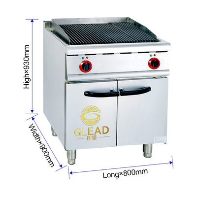 17 Grelha a gás com armário Equipamento de cozinha de cozinha comercial alimentado por GLP / GNL