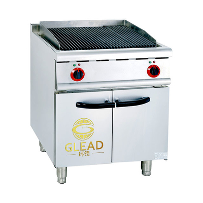 17 Grelha a gás com armário Equipamento de cozinha de cozinha comercial alimentado por GLP / GNL