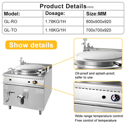 Equipamento de cozinha para restaurantes a gás GL-RO Com consumo de gás GLP/GNL 1,78/2,6Kg/h