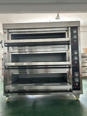 Forno comercial de gás 9 bandejas Capacidade 380kg Equipamento pesado de cozinha