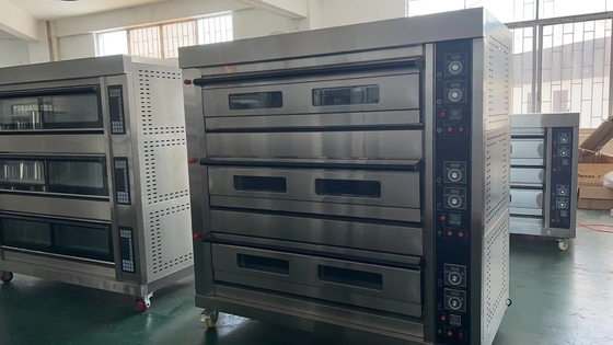 Forno comercial de gás 9 bandejas Capacidade 380kg Equipamento pesado de cozinha