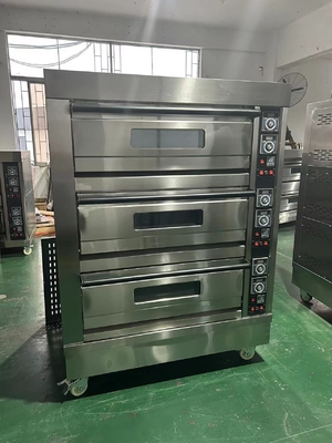Forno a gás NBO-G306 3 decks 6 bandejas para assar pão tartes de ovos e muito mais