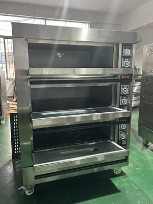 Forno a gás NBO-G306 3 decks 6 bandejas para assar pão tartes de ovos e muito mais