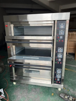 Forno a gás NBO-G306 3 decks 6 bandejas para assar pão tartes de ovos e muito mais
