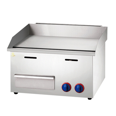 Equipamento de cozinha de grelha a gás com pressão de 2800Pa Grande placa de grelha 11,7kw Potência