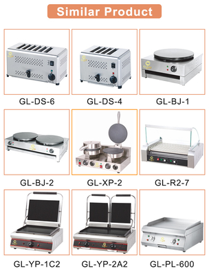 Equipamento de cozinha de grelha a gás com pressão de 2800Pa Grande placa de grelha 11,7kw Potência