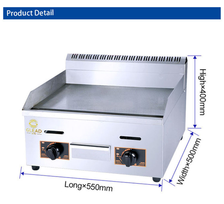 Grill de gás pesado para cozinha profissional com energia de GPL - 32 kg de peso e 11,7 kW de potência