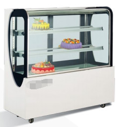 Equipamento de refrigeração de vitrine de bolo 220V com base de mármore 3-10.C Controle de temperatura 2 prateleiras