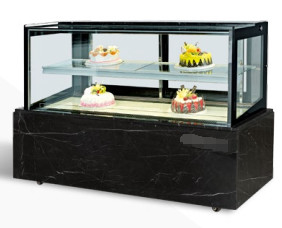 Unidade de refrigeração industrial de base de vidro quadrada Equipamento de refrigeração industrial com 2 prateleiras