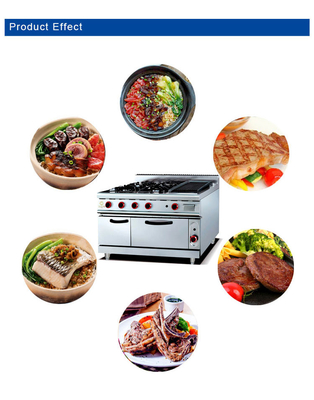 GH-999A Gas Range com 4 queimadores Lava Rock Grill Forno para cozinhar profissional