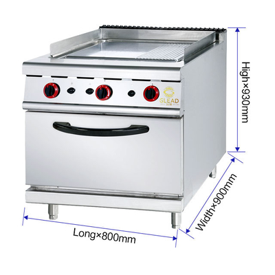 20.8Kw de gama de gás com forno de 4 queimadores para eficiência da cozinha do restaurante