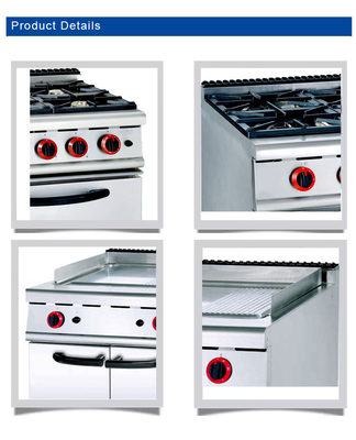 20.8Kw de gama de gás com forno de 4 queimadores para eficiência da cozinha do restaurante