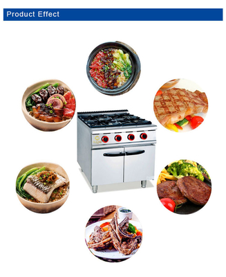 20.8Kw de gama de gás com forno de 4 queimadores para eficiência da cozinha do restaurante