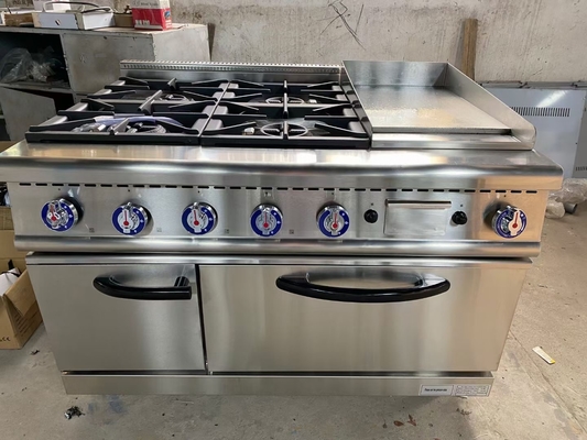 20Equipamento de cozinha de gama de gás de.8kw com forno de gás de 4 queimadores