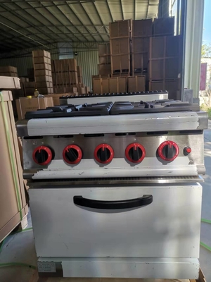 GH-987A Gas Range com 4 queimadores e forno a gás 20.8Kw Equipamento de cozinha potente