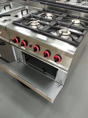 GH-987A Gas Range com 4 queimadores e forno a gás 20.8Kw Equipamento de cozinha potente