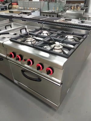 GH-987A Gas Range com 4 queimadores e forno a gás 20.8Kw Equipamento de cozinha potente