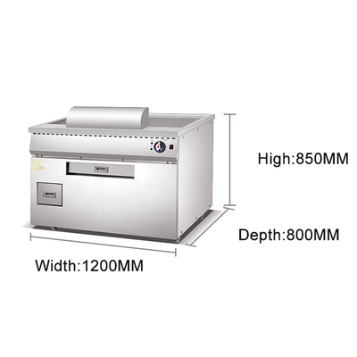 Equipamento de cozinha a gás Teppanyaki 10kw GPL 2800Pa Grill japonês pesado