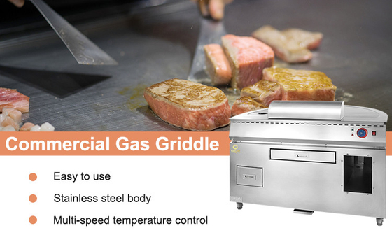 Equipamento de cozinha a gás Teppanyaki 10kw GPL 2800Pa Grill japonês pesado