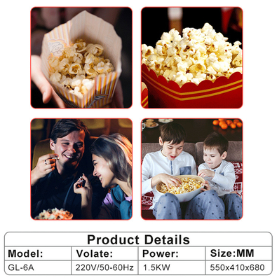 1.5KW Máquina Elétrica de Pipoca 220V-240V Design Leve Para Noites de Cinema em Casa