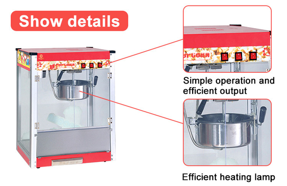 1.5KW máquina de pipoca 220V-240V 14,8kg equipamento de cozinha de cozinha para lanches deliciosos