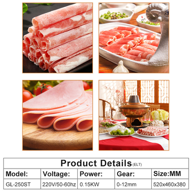 GL-MS250ST Cortador de carne 153kg Equipamento de cozinha de restaurante com 16,5KW de potência