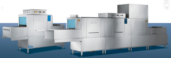 Máquina de lavar louça de aço inoxidável de tipo de voo de 6,7 kW para hotéis/restaurantes com dispositivos de protecção de segurança