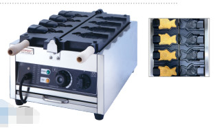 Temperatura ajustável Fabricante de Waffle em forma de peixe Elétrico 1.6KW Fonte de energia para resultados crocantes