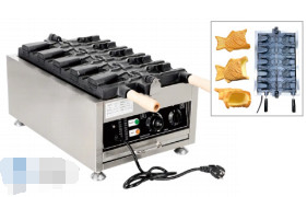 Equipamento de panificação comercial 1.6KW Fabricante de waffles elétricos para waffles em forma de peixe 220-240V/50-60HZ
